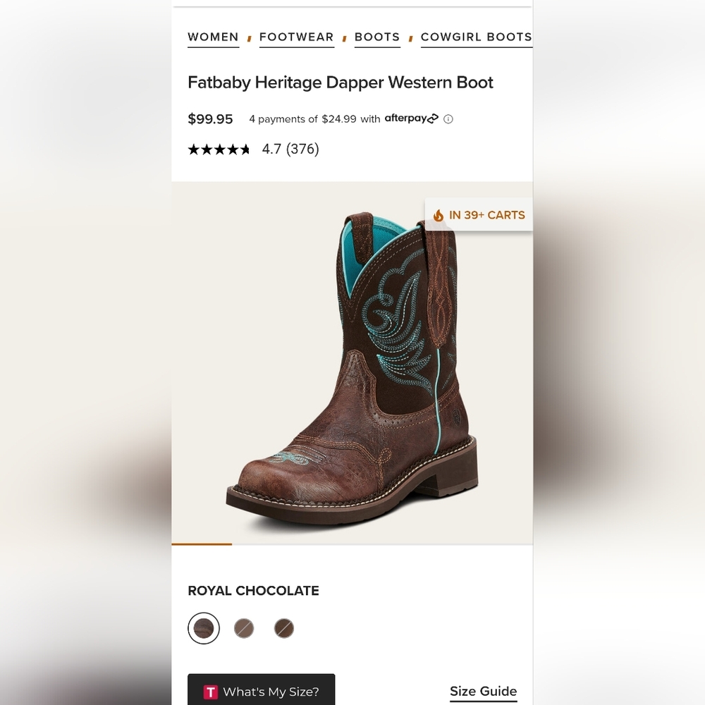 Ariat Fatbaby Heritage Dapper Western Boot - Brown and Blue